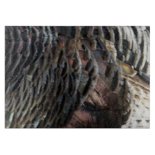 Wild Turkey Feathers I Abstract Nature Design Cutting Board