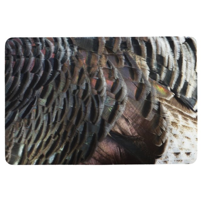 Wild Turkey Feathers I Abstract Nature Design Floor Mat (Front)