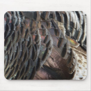 Wild Turkey Feathers I Abstract Nature Design Mouse Pad