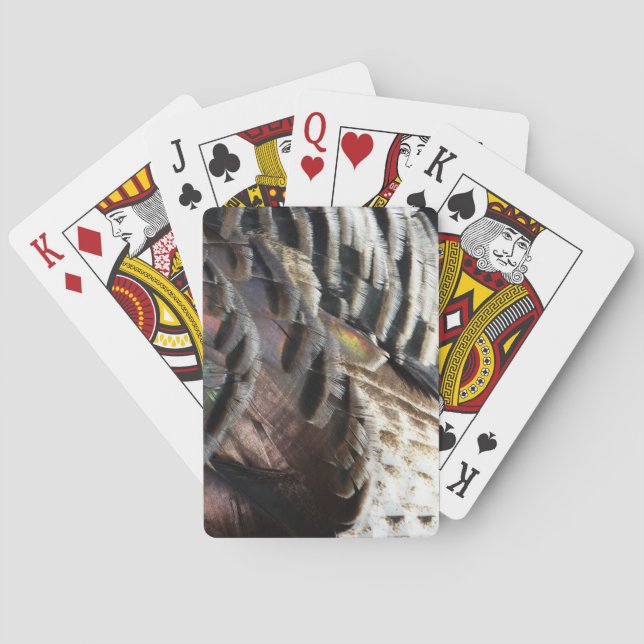 Wild Turkey Feathers I Abstract Nature Design Playing Cards (Back)
