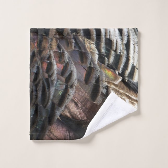 Wild Turkey Feathers I Abstract Nature Design Wash Cloth (Wash Cloth)