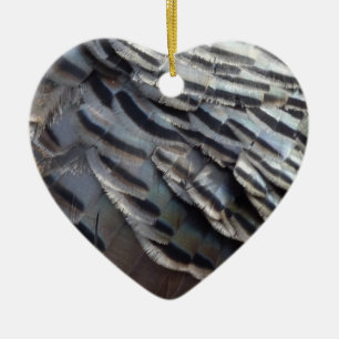 Wild Turkey Feathers II Abstract Nature Design Ceramic Ornament