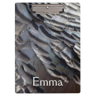 Wild Turkey Feathers II Abstract Nature Design Clipboard