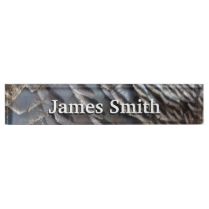 Wild Turkey Feathers II Abstract Nature Design Nameplate