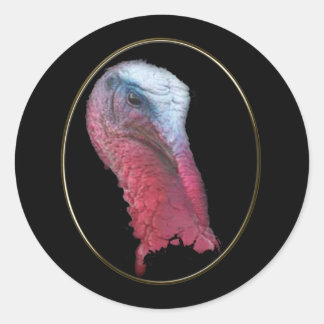 Wild Turkey Head Classic Round Sticker