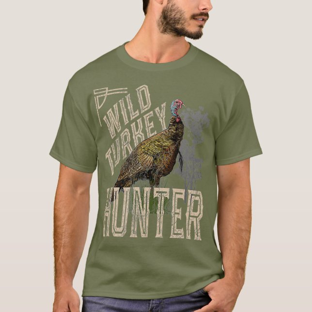 Wild Turkey Hunter Vintage Look T-Shirt (Front)