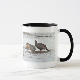 Wild Turkey in Snowy Field Mug