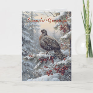 Wild Turkey in the Snow Christmas Card