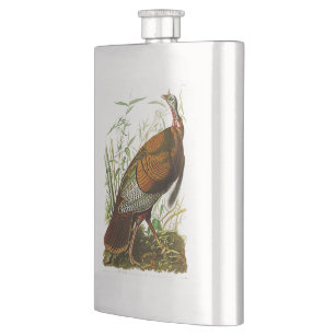 Wild Turkey John James Audubon Birds of America Hip Flask
