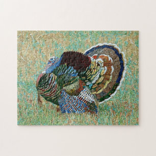 Wild Turkey Mosaic Pattern Print Jigsaw Puzzle