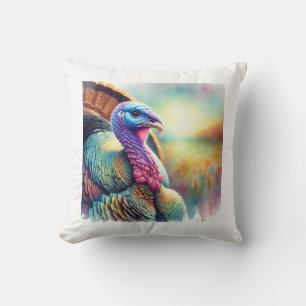 Wild turkey painting 201024AREF109 - Watercolor Cushion