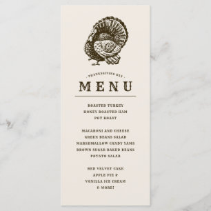 Wild Turkey   Thanksgiving Customised Dinner Menu