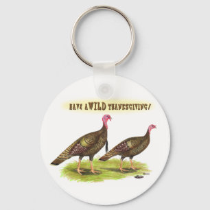 Wild turkey Thanksgiving Key Ring