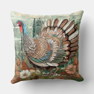 Wild Turkey Throw Pillow