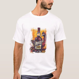 Wild Turkey whiskey bottle in the style of vintage T-Shirt