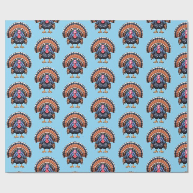 Wild turkey wrapping paper (Flat)