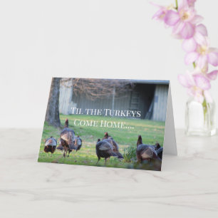 Wild Turkeys Funny Card