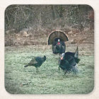 Wild turkeys paper coaster