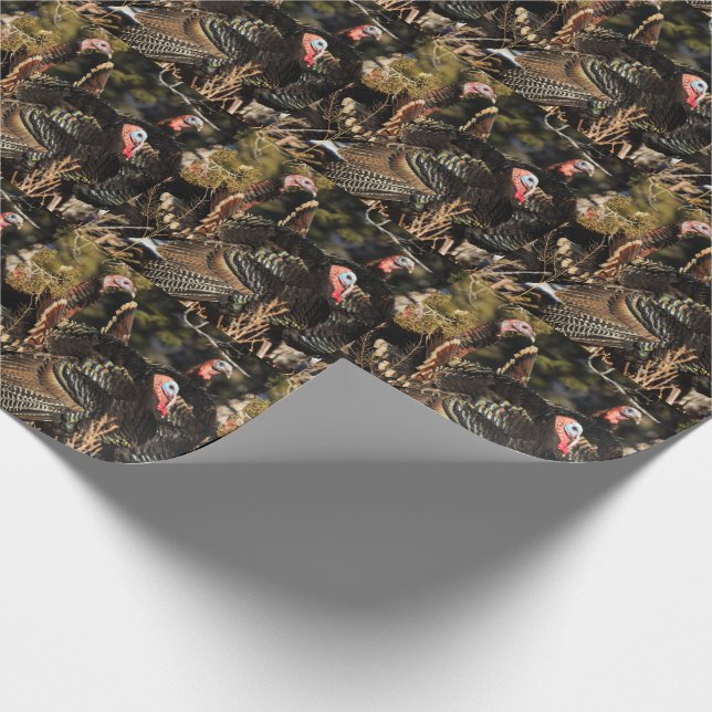 Wild Turkeys pattern Wrapping Paper (Corner)