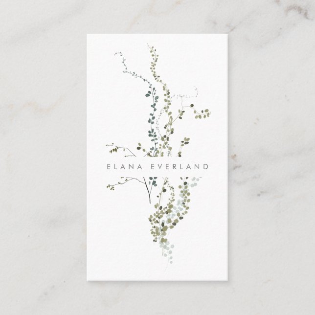 Wild Twigs Botanical Minimalist Leaves Appointment Card (Front)