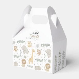 Wild Two Birthday Safari Jungle Animals Favour Box