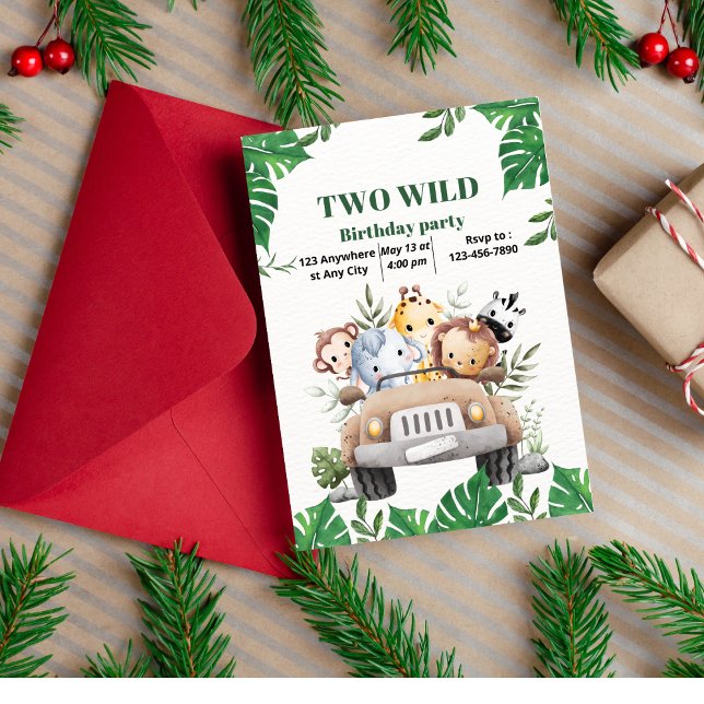  Wild TWO Boy 2st Birthday Invitation (Creator Uploaded)