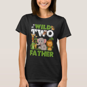 Wild Two Father Zoo Birthday Safari Jungle Animals T-Shirt