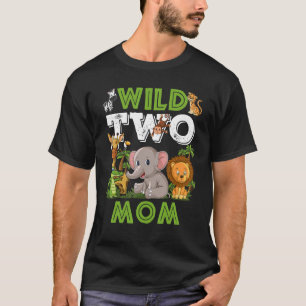 Wild Two Mum Zoo Birthday Safari Jungle Animals T-Shirt