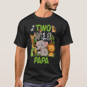 Wild Two Papa Zoo Birthday Safari Jungle Animals T-Shirt