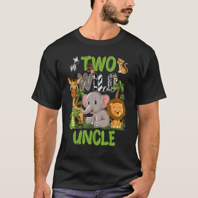 Wild Two Uncle Zoo Birthday Safari Jungle Animals T-Shirt (Front)