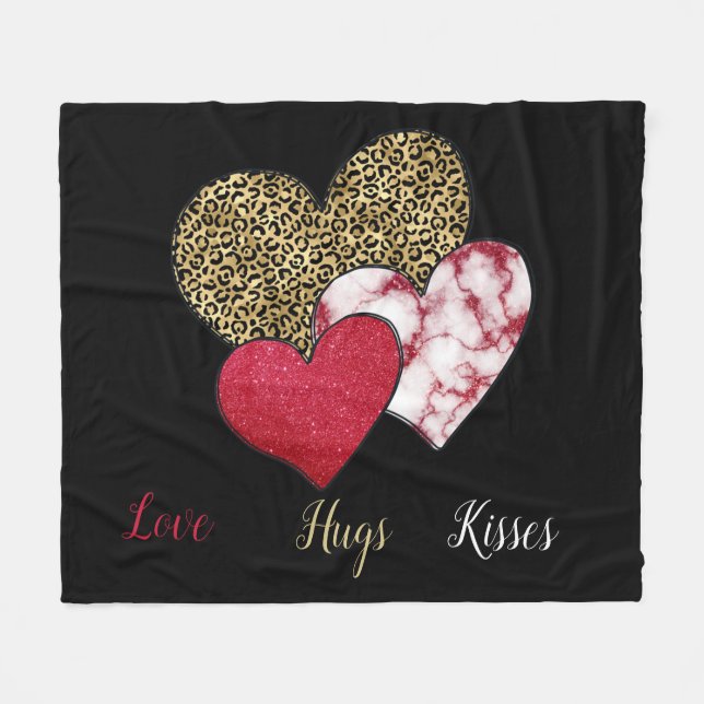 Wild valentine  fleece blanket (Front (Horizontal))