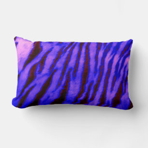 Wild & Vibrant Blue Tiger Stripes Lumbar Cushion