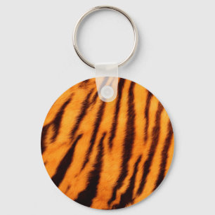Wild & Vibrant Orange Tiger Stripes Key Ring