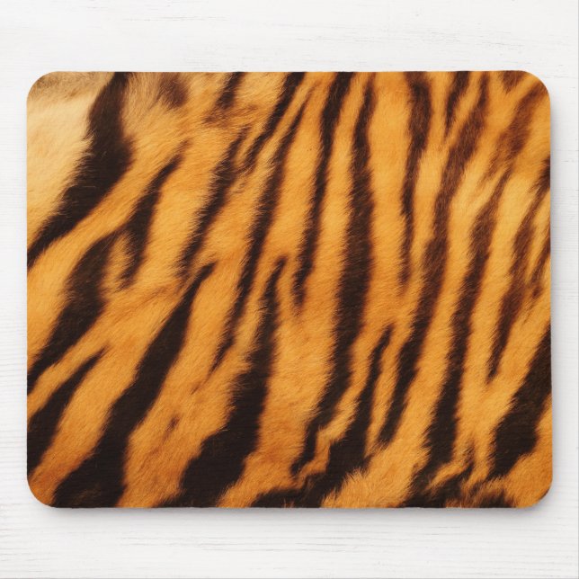 Wild & Vibrant Orange Tiger Stripes Mouse Pad (Front)