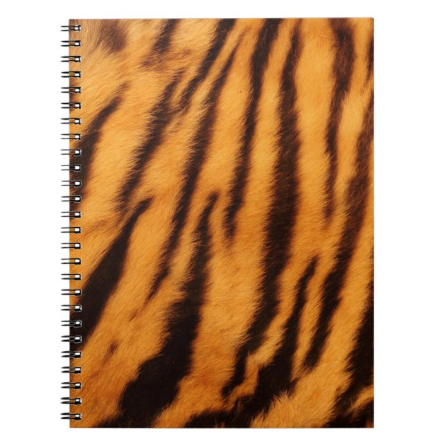 Wild & Vibrant Orange Tiger Stripes Notebook (Front)