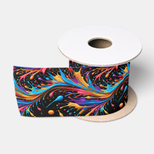Wild Vibrant Paint Splash Satin Ribbon