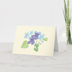 Wild Violet Flowers Illustration Card