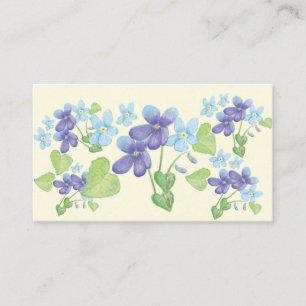 Wild Violet Flowers Illustration Enclosure Card