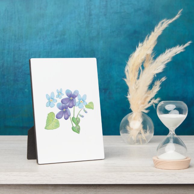 Wild Violet Flowers Illustration  Plaque (Side)