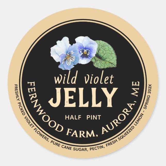 Wild Violet Jelly Classic Round Sticker (Front)