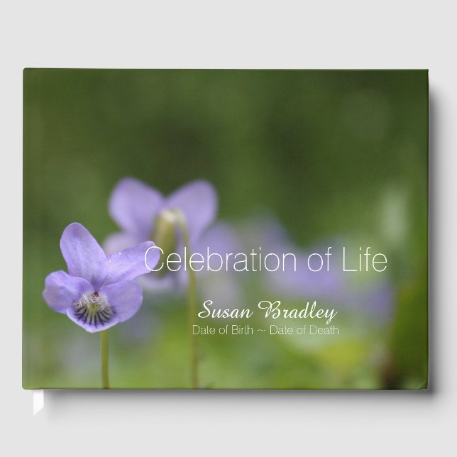 Wild Violets Celebration of Life Guest Book (Front)