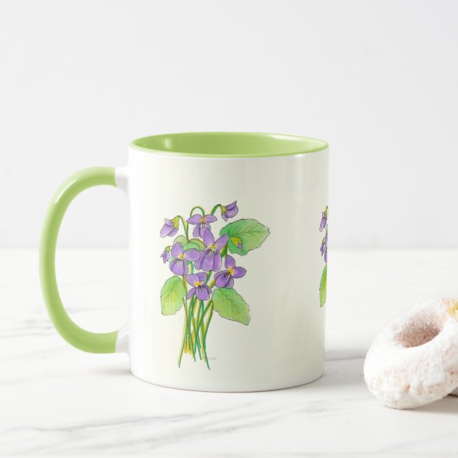 Wild Violets  Mug (With Donut)