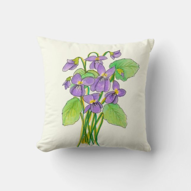 Wild Violets Pillow (Front)