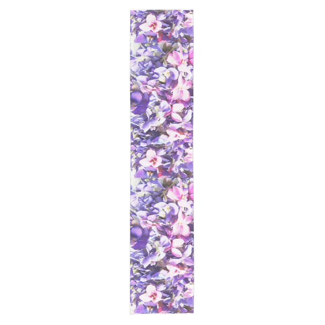 Wild Violets Short Table Runner (Front)