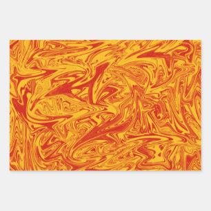Wild Vivid Yellow and Orange Wrapping Paper