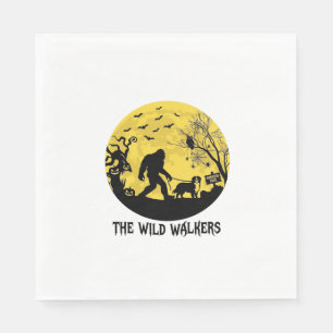 Wild Walkers Bigfoot Walking Bernese Halloween Hau Napkin