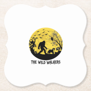 Wild Walkers Bigfoot Walking Bernese Halloween Hau Paper Coaster
