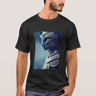 Wild Warrior Cat Illustration Novelty Graphic Desi T-Shirt