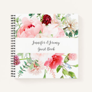 Wild Watercolor Garden Floral Guest Book