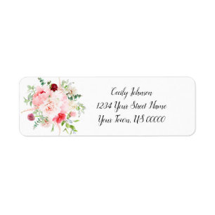 Wild Watercolor Garden Floral Return Address Label